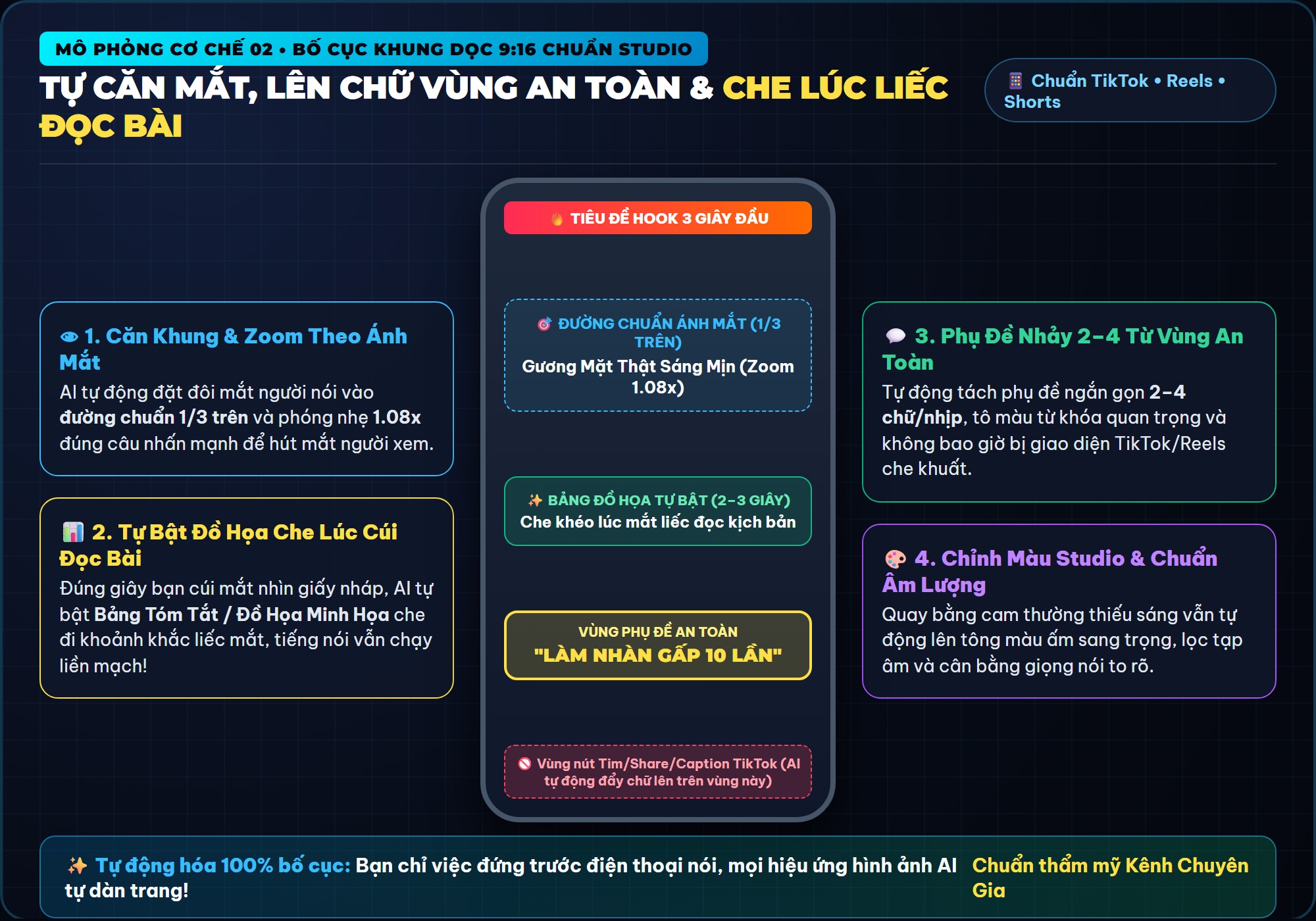 Mô phỏng 4 lớp nâng cấp hình ảnh và âm thanh tự động